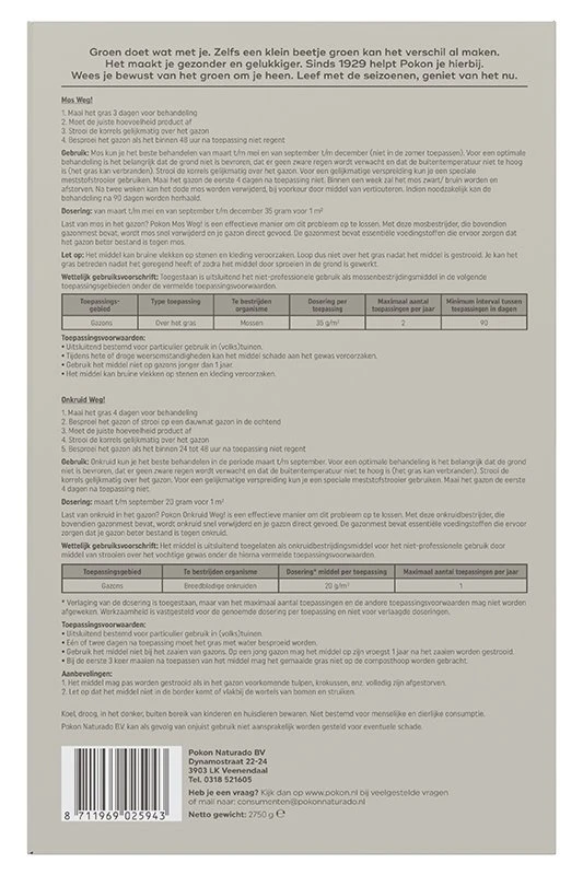 Pokon Mos En Onkruid Weg! 3-in-1 Voor 50m² 4 Pokon Mos En Onkruid Weg! 3-in-1 Voor 50m² - Afbeelding 2